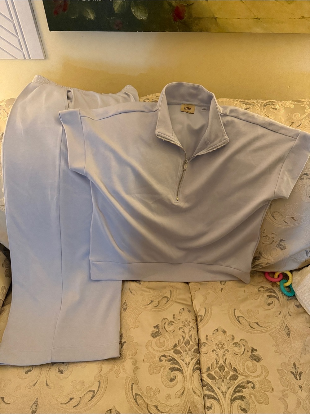 Elie Tahari Soft Lavender Wide-Leg Jumpsuit Set